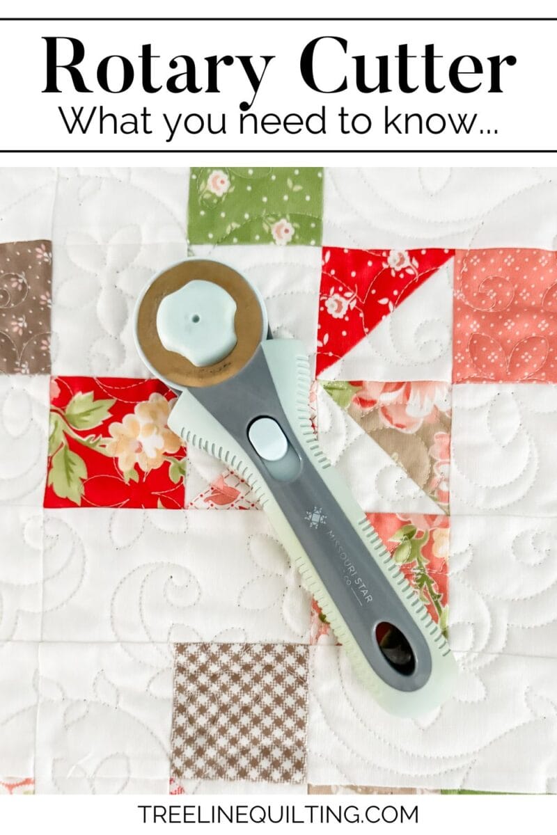 Cover image for Rotary Cutter post with all the information you need for using rotary cutters when quilting.