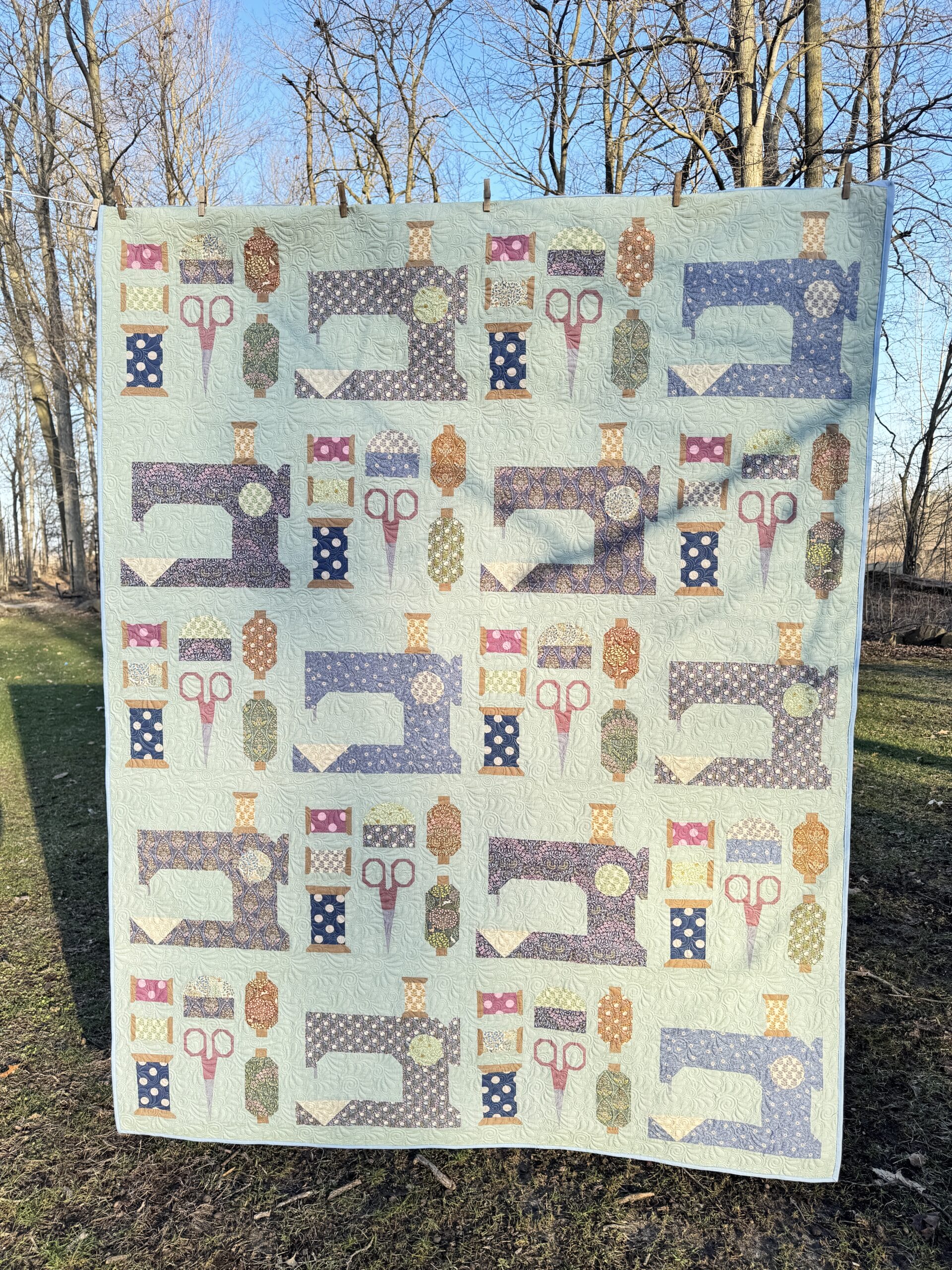 Make Do and Mend quilt, a Tilda pattern